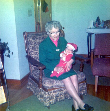 William - 1st Christmas - 1971 - 3 (with Grandma Mary)