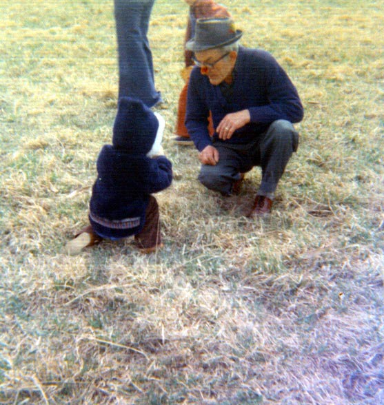 William with Grampa Flick at Rhelda Shaner’s Church Easter Egg Hunt