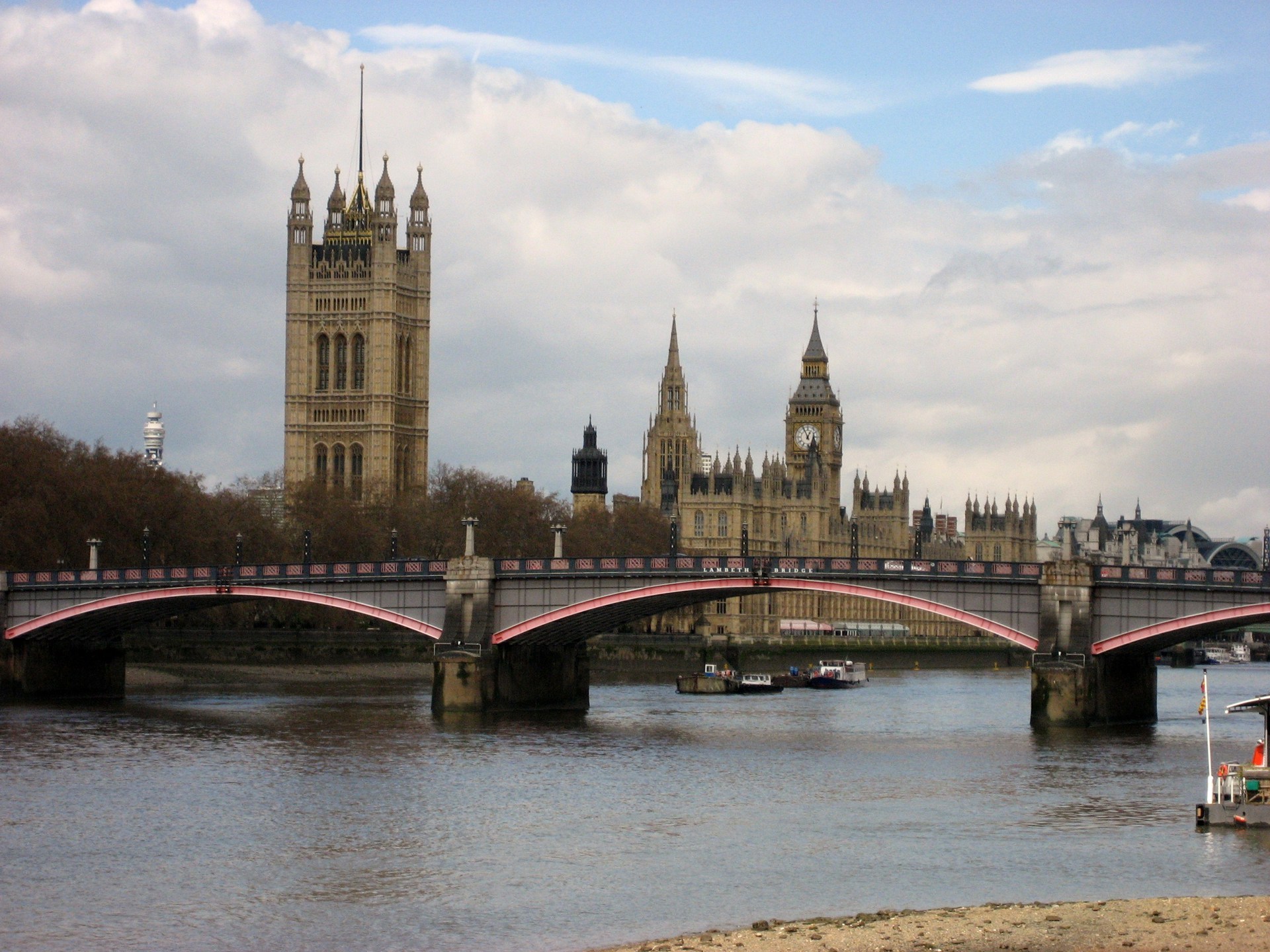 Houses of Parliament, Big Ben and Lambeth Bridge, taken from the Albert Embankment