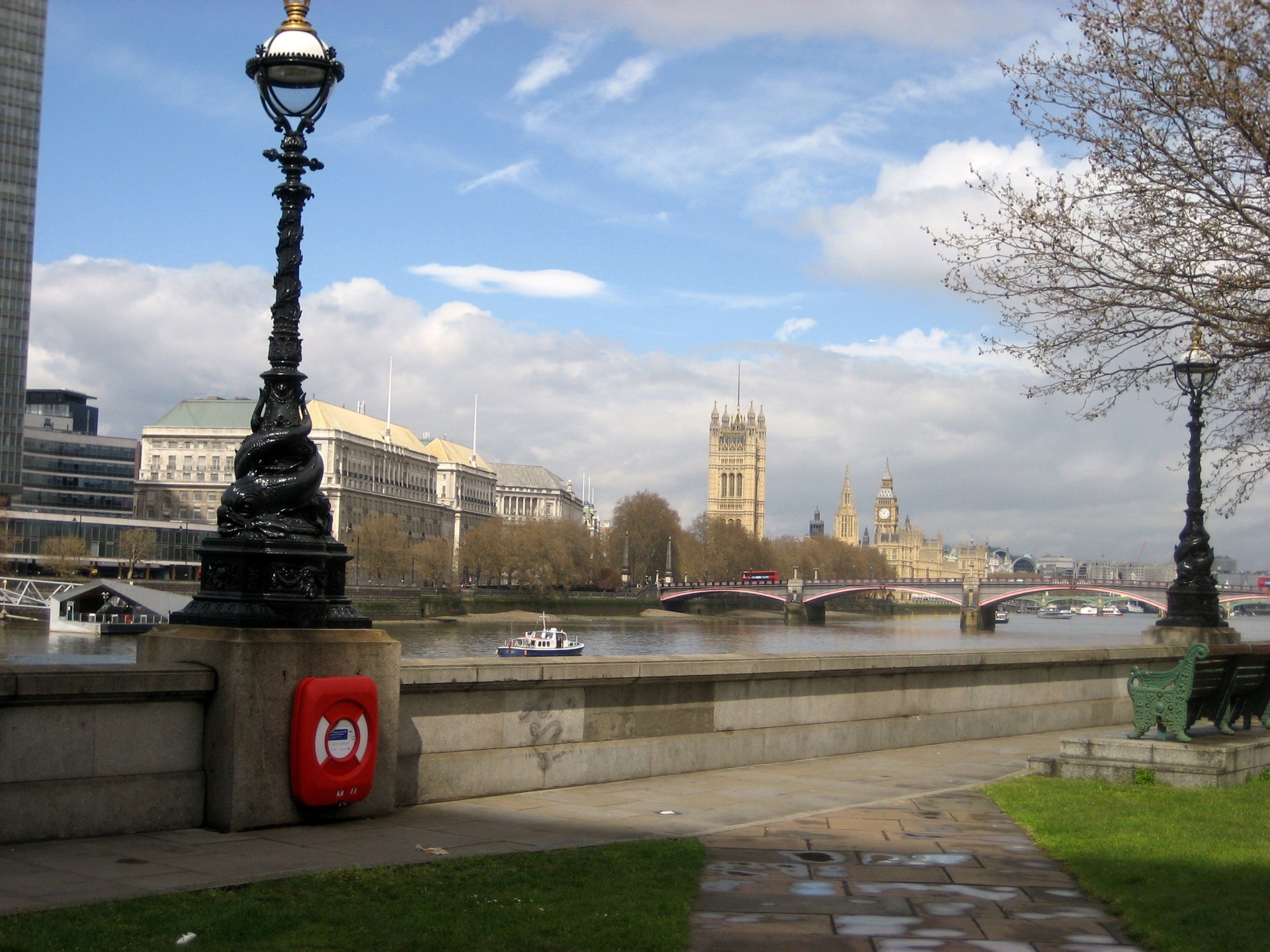 Houses of Parliament, Big Ben and Lambeth Bridge, taken from the Albert Embankment