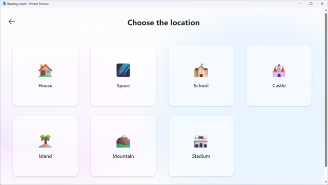 Screenshot of Reading Coach Preview