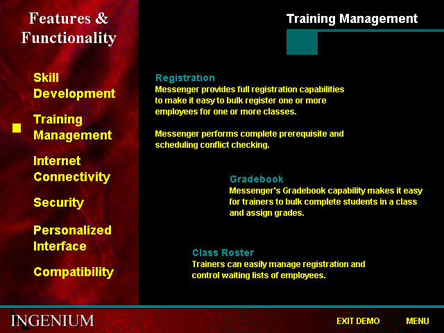 Screenshot of Ingenium Messenger 3.0 Demonstration