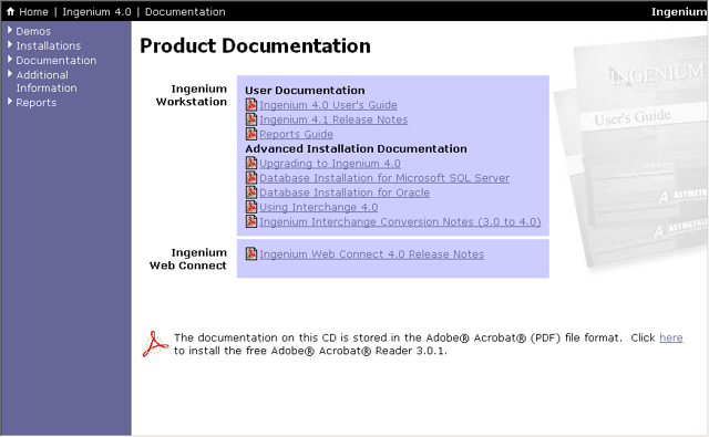 Screenshot of Ingenium 4.0 CD-ROM