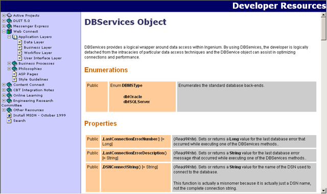 Screenshot of Ingenium 5.0 Developer Resource Center