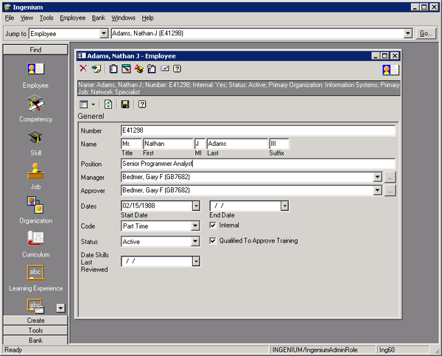 Screenshot of Ingenium 6.0/6.1