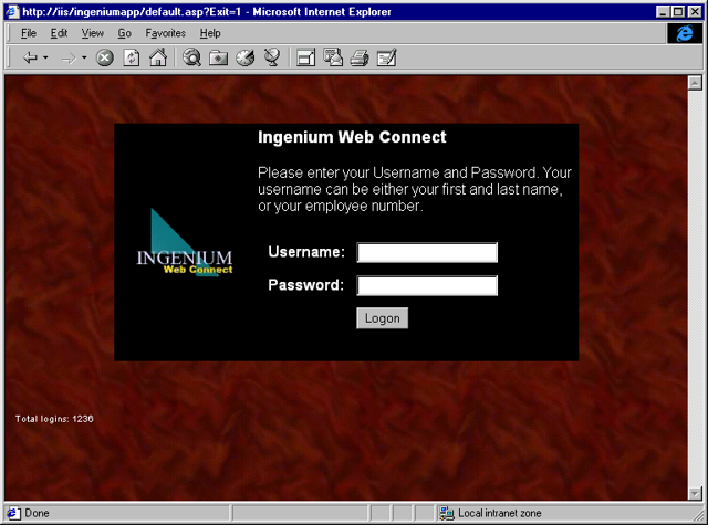 Screenshot of Ingenium Web Connect 1.0