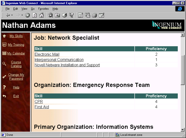 Screenshot of Ingenium Web Connect 1.0