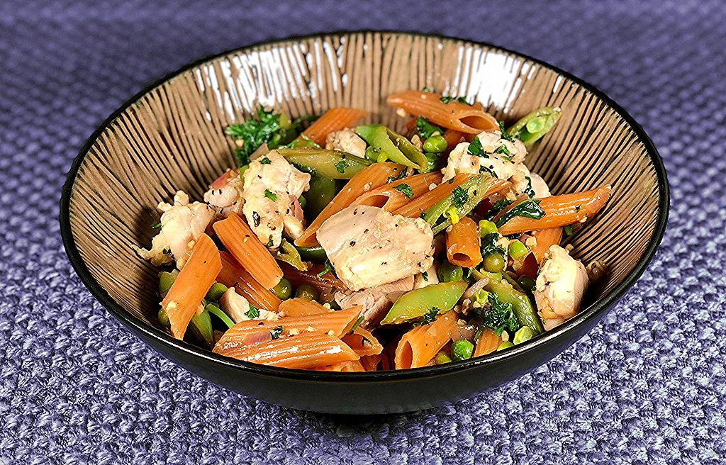 Lemon Herb Chicken Pasta with Snap Peas